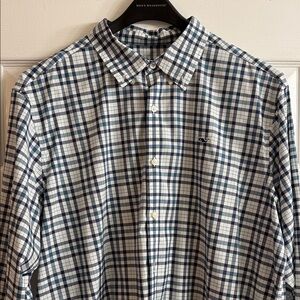 Vineyard Vines Navy and White Plaid Button Down Shirt